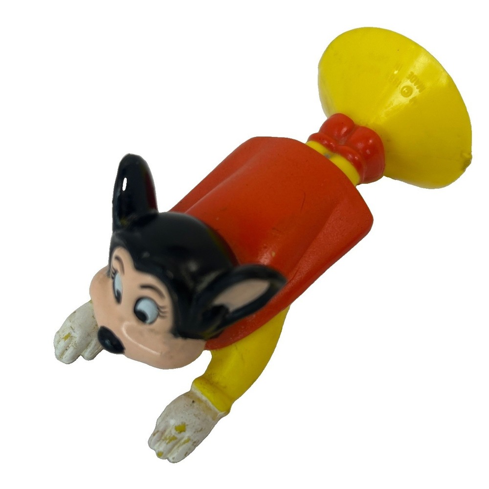 Viacom Flying Mighty Mouse Suction Cup Toy 3" Figure 1989 Vintage